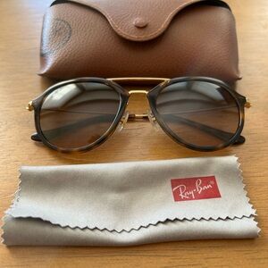 Ray-Ban 4253 Brown Tortoiseshell Sunglasses with Gold Bridge